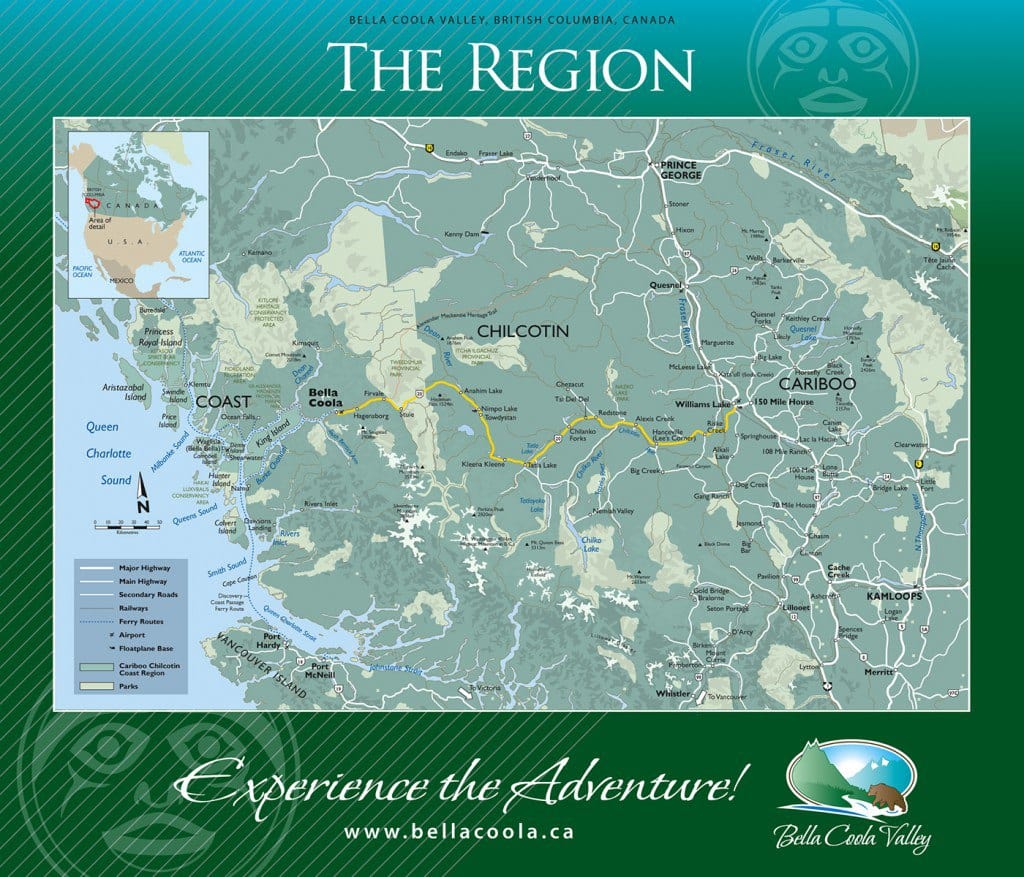 Bella Coola Valley Tourism area map